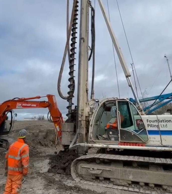 Concrete piling at Anaerobic Digestion Plant build